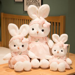 40 cm Pasen Nieuw schattig Little White Rabbit Plush Toy Throw -kussen Dragen rokkonijnpop kinderen cadeau