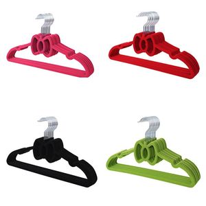 40cm stroomt anti-slip hanger kleding opknoping hanger fluwelen gevlokte vlinderdas drogen rack ruimte besparing qw8447