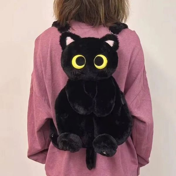 40 cm kawaii peluche grands yeux de chat de chat sac à dos mignon mignon animaux en peluche sacs sacs garçons filles