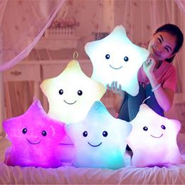 40 cm LED Flash Light Hold Pillow Five Star Doll pluche dieren gevulde verlichting geschenk kinderen kerstcadeau c93