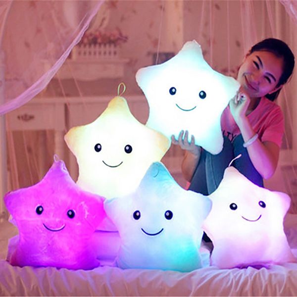 40 cm destello de luz LED almohada de sujeción muñeca de cinco estrellas animales de peluche iluminación de peluche regalo niños regalo de Navidad C93