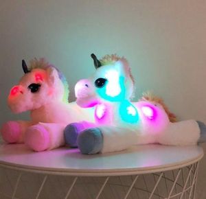 40 cm LED LECORN PLUSH TOYS allumer des animaux en peluche Unicorne mignon Luminous Horse Soft Doll Toy for Kid Girl