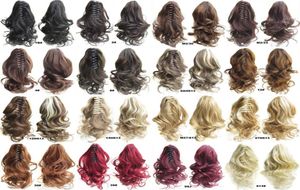40 cm Long Synthetic Per I Capelli Claw Ponytail 16 Colors Simulation Human Hair Extensioin paardenstaarten Bundels CP2227503659