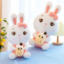 40 cm Mooi schattig konijn met bubble boba pluche gevulde cartoon speelgoed kussens