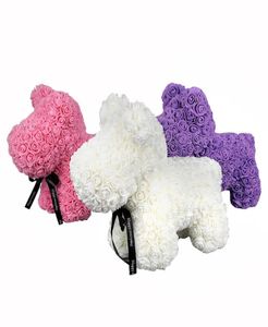 40cm rose chien multicolore mousse en peluche ours rose petite amie valentin cadeau cadeau d'anniversaire décoration fleurs artificielles 10227433390