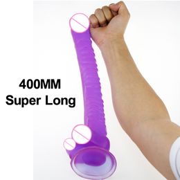 40CM Super Long Gode Ventouse Érotique Sexy Jouets Pour Couples Pénis Anal Artificiel G-Spot Stimulation Vagin Gode Pour Sodomie