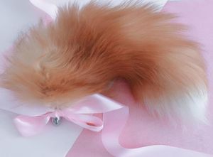 40cm16quot Real Crystal Fox Fur Tail Plug