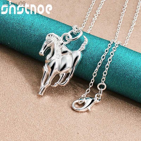 40cm75cm 925 Chaîne En Argent Sterling Signes Du Zodiaque Cheval Pendentif Collier Pour Les Femmes De Mariage De Mariage Fête D'anniversaire De Mode Bijoux L230704