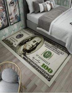 40 cm90 cm cratieve niet -slipruimte Tapijt Rug moderne woninginrichting tapijtloper dollar bedrukt tapijt honderd dollar 100 bill print QQASF3753953