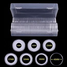 40 capsules de pièces (46 mm) avec 40 joints en mousse et 1 boîte de rangement en plastique pour la collecte de pièces pour 16 20 25 27 30 38 pièces de 46 mm #CW C0116
