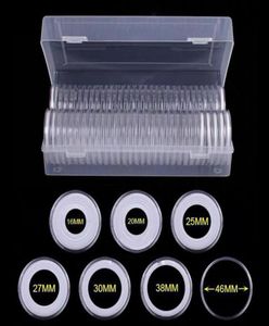 40coin -capsules 46 mm met 40 foam pakking en 1 plastic opbergdoos voor muntenverzameling voor 16 20 25 27 30 38 46 mm munten CW C01164449112