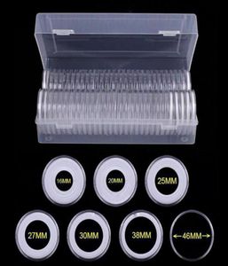 40 capsules de pièces de monnaie 46 mm avec 40 joints en mousse et 1 boîte de rangement en plastique pour collection de pièces de monnaie de 16 20 25 27 30 38 46 mm CW C01166500449