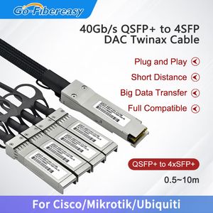 Câble DAC 40G QSFP à SFP 40GB à 4x10g Câble de cassure en cuivre Direct Copper Direct pour Cisco, Huawei, Mikrotik, Intel Fibre Switch