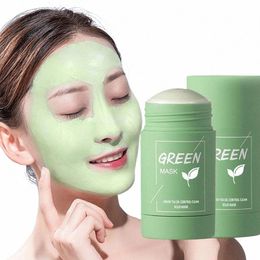 40g Hydraterende Groene Thee Stevig Masker Gezicht Huidverzorging Zuiverende Klei Stick Olie Ctrol Verbetert de huid Diepe reiniging Hydraterend Masker R49B #