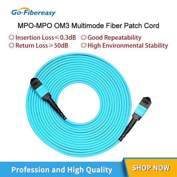 Câble à fibre optique de 40 Go / 100 Go OM3 Multi-mode, MPO / MTP à MPO 12Fibres femelle, type B pour 40 gbase-SR4,1m, 2m, 3m, 5m, 10m Câble fibre 10m