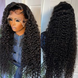 40 inch Brazlian Haar Water Wave Krullend Kant Frontale Pruiken 13x4 Diepe Golf Kant Frontale Pruik 360 Kant synthetische Pruiken voor Vrouwen