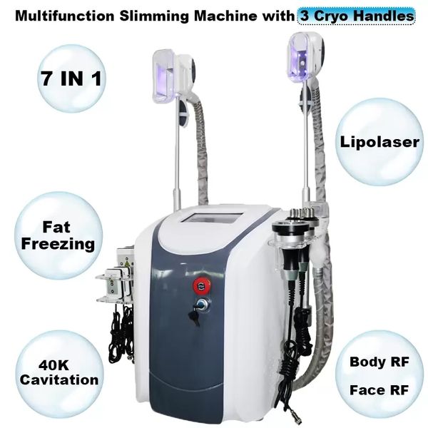 Coussinets lipolaser à cavitation 40K pour le corps, élimination de la cellulite, cryolipolyse, gel des graisses, équipement amincissant, machine 3 poignées cryo