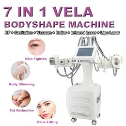 Vela Roller Vacuum Celulita Desmontaje Cuerpo Cuerpo La piel adelgazante Apretando la máquina de cavitación láser de Lipo Lipo LIPO anti-Wrinking RF con 7 manijas