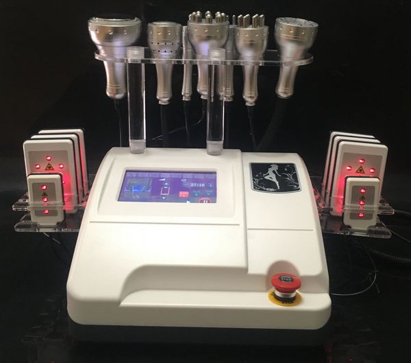 40K ultrasons liposuccion cavitation radiofréquence tripolaire bipolaire RF vide RF corps minceur machine avec 8 tampons 650NM Lipo Laser