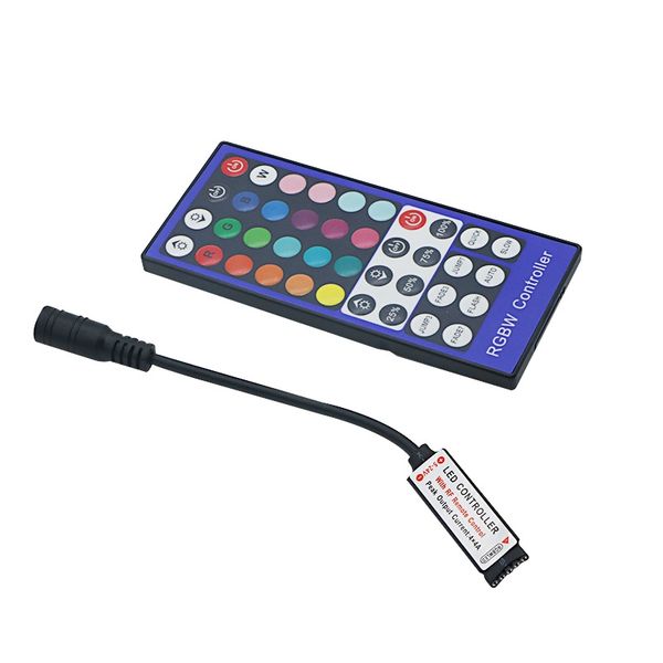 Controlador LED Mini RF RGBW de 40 teclas, atenuador de 5 pines, 2A x 4 canales para tira LED RGBWW