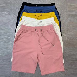 40KG 100KG verano 100 algodón suave para hombre cintura con cordón negro blanco amarillo rosa pantalones cortos casuales 4XL 5XL 220714