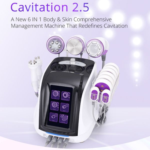 40Khz Cavitation Graisse Fat Burst Lipolyse Minceur Équipement RF Cercle Foncé Supprimer Lymphe Visage Detox CE Dispositif 6 en 1 avec Lipo-laser