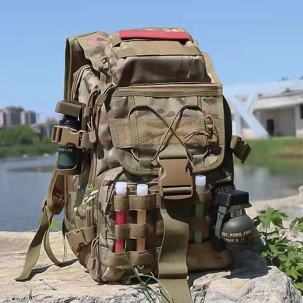 40L Mochila táctica militar Bolsa de asalto del ejército Bolsas de sistema Molle Mochilas Mochila deportiva al aire libre Camping Senderismo Mochilas 240125