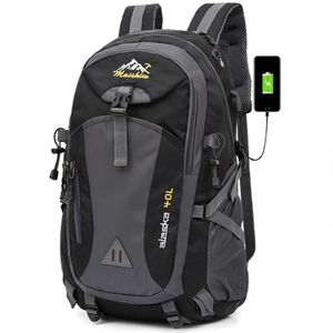 40L étanche USB charge escalade unisexe mâle voyage hommes sac à dos hommes Sports de plein air Camping randonnée sac à dos sac d'école Pack 20264e