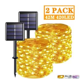 40m10m5m Solar LED Light Outdoor String Lights Fairy Lights Christmas Decorations For Home Street Garland Holiday Party Lights 240409