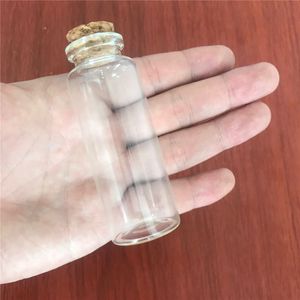 Mini botella de 40ml con tapón de corcho, pequeñas botellas vacías de vidrio transparente para manualidades, viales para decoración de bodas, regalos de navidad, 50 unids/lote