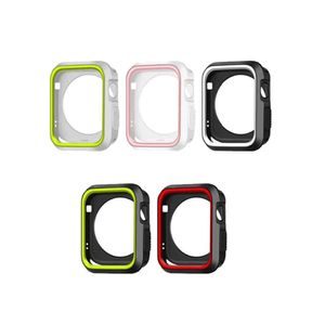 40 mm 44 mm Dual Color Soft Silicone Case Cover voor Apple Watch 42 mm 38 mm TPU Beschermingskisten voor IWatch -serie 1 2 3 4 5