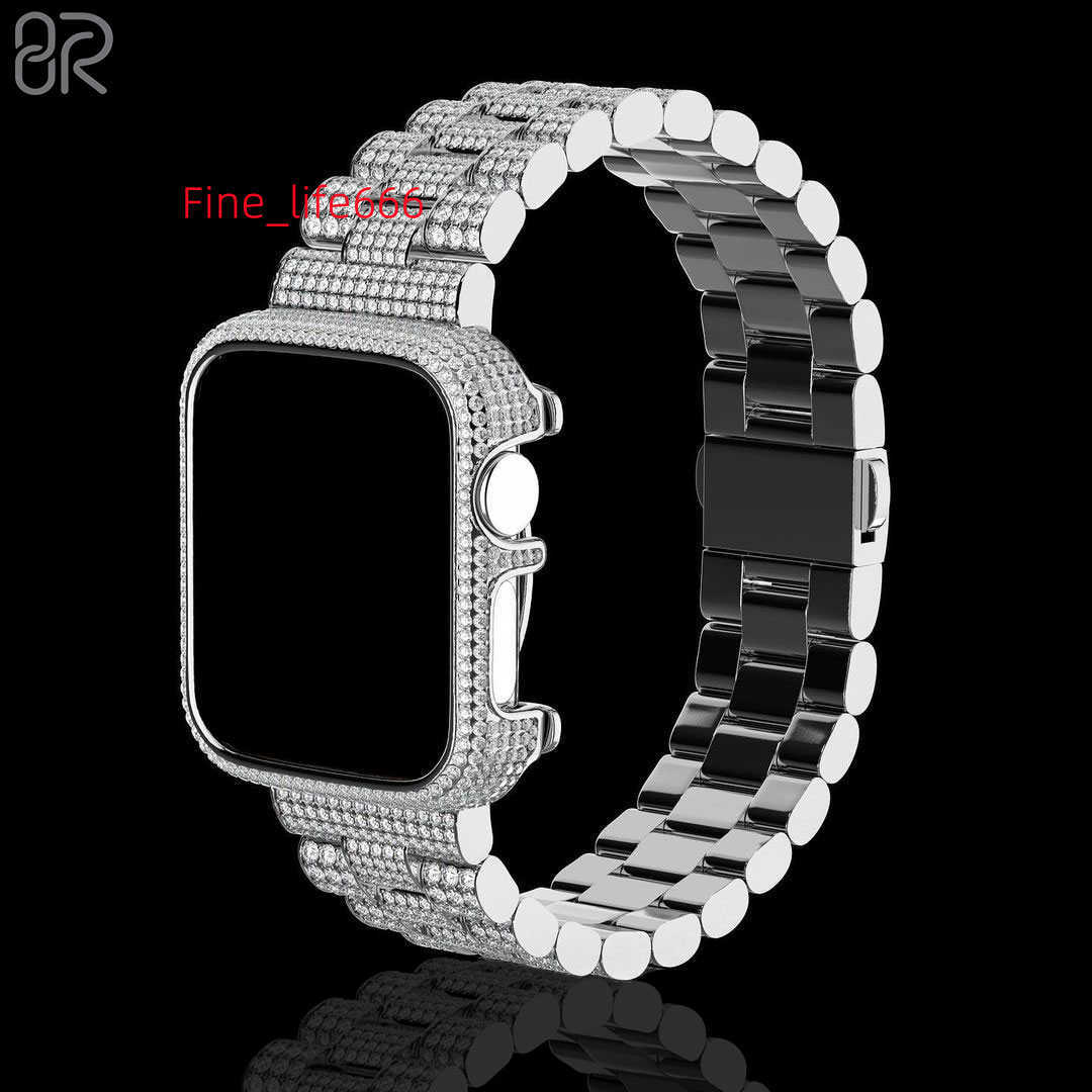 40mm 45mm VVS Custom Moissanite Smart Watch Luxury Classic 925 Silver Gold Plated Wrist Smart Watch Women Men