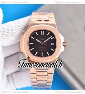 40 mm 5711/1R-001 CAL A324 Automatische heren Watch 5711 Limited edition Bruine textureerde wijzerplaat Rose Gold Steel Bracelet Nieuwe horloges TimeZoneWatch E237C1