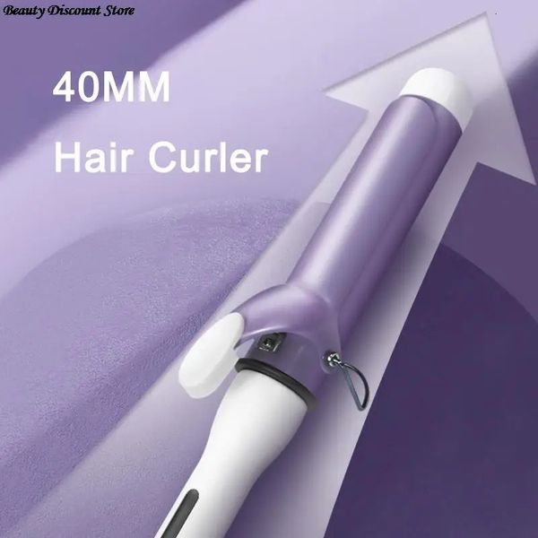 40MM bigoudi électrique grande vague fer à friser glaçure en céramique revêtement d'ions négatifs 10s chaleur rapide appareils de coiffure outil 240111