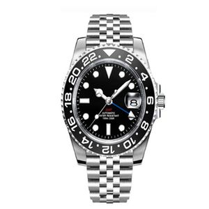 40mm GMT montres mécaniques pour hommes 100M étanche marque supérieure en céramique verre saphir en acier inoxydable affaires automatique hommes montre lK