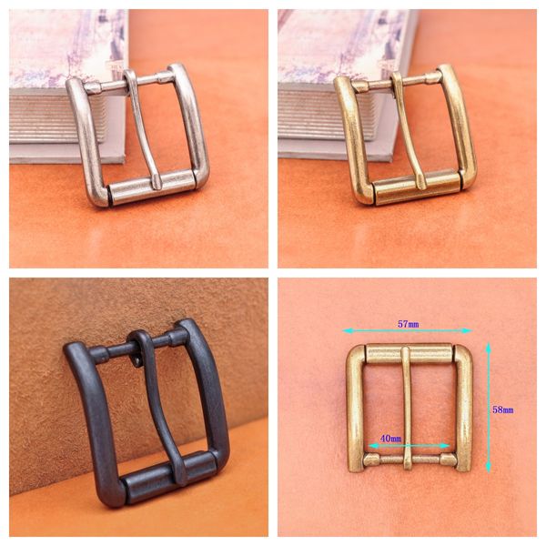 Hombres de servicio pesado de 40 mm Silver Metal Cowboy Single Prong End Bar Hebilla Bar Bar Barra Rolleta Cinturón de cuero Hebilla