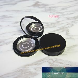 40mm Highpacking Flessen Klasse Lege Black Blusher Compacts, DIY Ronde Hoogste Grade Oogschaduw Powder Case, plastic elegante lippenstift doos