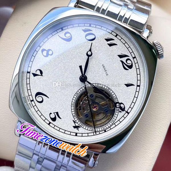 40 mm Historiques American 1921 82035 Reloj automático para hombre Tourbillon blanco Dial Pulsera de acero inoxidable Relojes Timezonewatch E130b6.
