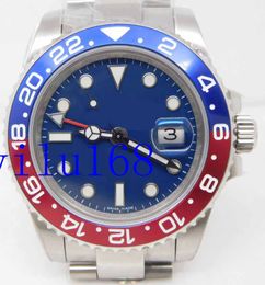 40mm Heren BP V2 Factory GMT Blue Special Dial met ronde markeringen 126710BLRO 126710 Heren SPORT DEFONATIE RVS 316L-polshorloges