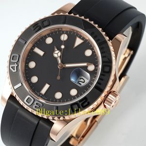 40 mm herenhorloge saffier automatisch uurwerk roségoud keramische ring 904L staal 126655 rubberen band 126621 horloges