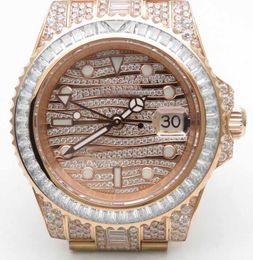 40mm Mens Basel World TW Factory Eta 2836 Horloges Full Diamonds Encrusted Bezel Encrusted Wavy Dial Men Sport Automatic Polwatches