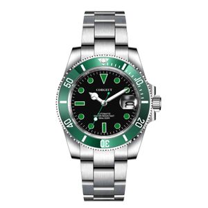 40mm nuevos relojes para hombre de marca superior de lujo zafiro cerámica fecha 100M impermeable automático mecánico 316S acero reloj masculino CORGEUT