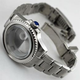 Boîtier en verre saphir de 40 mm pour ETA 2836 Mingzhu 2813 3804 Miyota 82 boîtier de montre en acier inoxydable argenté pour montre pour homme P620240H