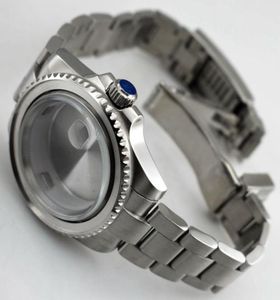 Étui en verre saphir de 40 mm pour Eta 2836 Mingzhu 2813 3804 MIYOTA 82 Étui de montre en acier inoxydable en argent pour la montre à hommes P6209264098
