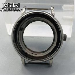 40mm Silver Watch Case Sapphire Glas Roestvrij staal Case Fit Miyota 8205/8215 / 821A Mingzhu 2813/3804 Movement