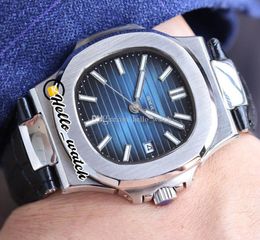 40mm Sport 5711/1 5711 / 1A 010 CAL.324 S C Automatische Herenhorloge Stalen Case D-Blue Textuur Dial Blauw Lederen Band Horloges Hello_Watch HWPP G26A (1)