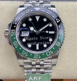 40mm Sprite Montres Hommes Montre Gauche Hommes Automatique Cal.3285 Vert Noir Lunette En Céramique 904L Acier Jubilé Bracelet Eta 126720 Résistant À L'eau ArF Montres-bracelets