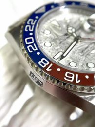 40 mm unieke natuur meteoriet wijzerplaat cool designer herenhorloge polshorloge armband automatisch 3285 beweging saffierglas 126719 zakelijke horloges waterdicht