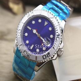 Relojes de 40 mm Watch Men Luminous Automatic 2813 Asia Gris Blue Dial Maste Sport Mechanical Steel Sapphire Caja de goma Auto D 216P