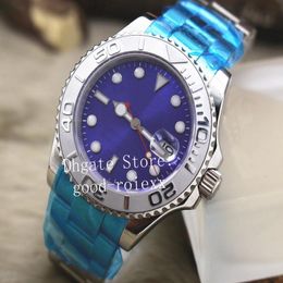 Relojes de 40 mm Watch Men Luminous Automatic 2813 Asia Gris Blue Dial Masta Sport Mechanical Steel Sapphire Caja de goma Auto D 205J